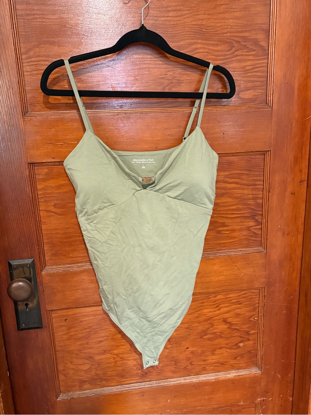Abercrombie & Fitch Light Olive Green Bra Free Collection Bodysuit